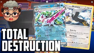 Tsareena ex and Hisuian Braviary DESTROY OPPOSING DECKS  Pokemon TCG Deck List  Matches [upl. by Zindman]