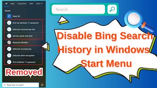 How to Delete or Disable Bing Search History in Windows 1011 Start Menu [upl. by Cyprian223]