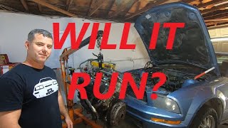 40 V6 Engine Install  2006 Mustang for 24 Hours of Lemons Pt 9 [upl. by Dov46]