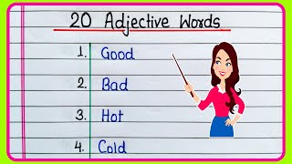 20 Adjective words in English  Important Adjectives in English  Examples of Adjectives  Adjective [upl. by Mullen]