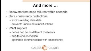 Galera Cluster Installation and Quick Start Webinar video [upl. by Pressey30]