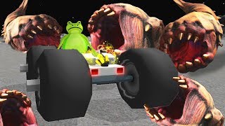 LA RANA Y SU MEGA COCHE VS EL GUSANO GIGANTE  AMAZING FROG [upl. by Aileahcim52]