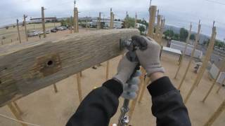 Northwest Lineman College  Double Crossarm Changeout [upl. by Maddocks]