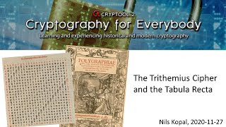 The Trithemius Cipher and the Tabula Recta – Lets Create and Break Them [upl. by Bazluke667]