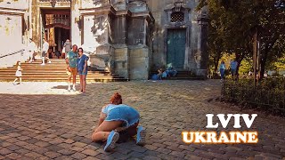 Lviv Ukraine Exploration of the Central Part of the City  4k video walk  Walking Tour 2023 [upl. by Noissap]