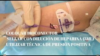 Técnica Lavado y Heparinización PICC [upl. by Ahsinauj]