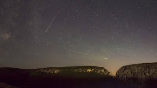 Perseids 2023 amp Milky Way at Turda Gorge perseids meteor [upl. by Lever]