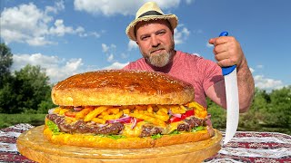 Enormous Burger 10 lb For Me And Small For My Beloved Daughter [upl. by Nnairrehs]