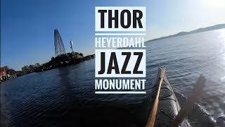 Paddling to the Thor Heyerdahl Monument in the harbor of Larvik Norway [upl. by Alston139]