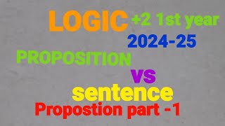 2 1st year logicProposition part1English [upl. by Anele]