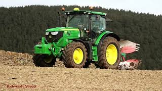 Ploughing with John Deere 6145R  Marking Out the Headland [upl. by Raf]