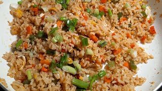 How to make Brown egg fried rice Easy and healthy Brown rice recipe Best diet rice recipe [upl. by Ehr]