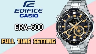 How to Setting Time Casio Edifice ERA600 Analog Digital Watch Caliber 5499 [upl. by Nichani]