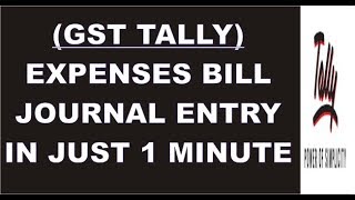 Expenses journal entry in tally erp 9tally gsthindi [upl. by Wildee]