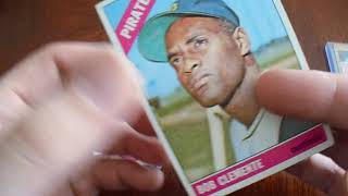 Sports Card Showcase 1 of 3 1966 1968 Roberto Clemente Finished 55 Bowman 68 Topps Pirates Team Set [upl. by Graehl130]