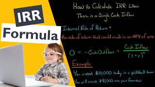 How to Calculate IRR When There is a Single Cash Inflow [upl. by Alekahs270]