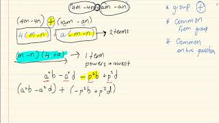 Grade 10  Algebraic Expressions  Factorising using the grouping technique [upl. by Platus562]