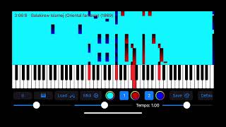 Black MIDI piano using only music Balakirew lslamej Oriental fantasia 1869 Falling Notes [upl. by Lalitta]