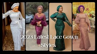 2023 Latest Lace Gown Styles [upl. by Eelarual]