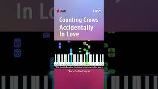 Counting Crows  Accidentally In Love  EASY Piano TUTORIAL by Piano Fun Play shorts [upl. by Salmon]