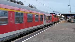 Crailsheim  Ausfahrt des RE 90 nach Stuttgart Hbf  5 Centralbahn nWagen  DB 111 0246 [upl. by Atikihc415]