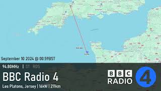 Tropo FM DX 100924 9480MHz BBC Radio 4 on Jersey from Mainland UK [upl. by Hanzelin606]