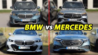 Mercedes vs BMW SClass vs 7 Series EClass vs 5 Series GLE vs X5 GLC vs X3 CClass vs 3Series [upl. by Yffub]