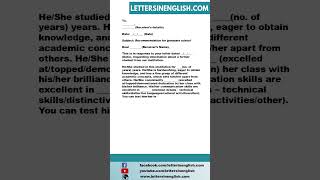 Recommendation Letter for Graduate School Admission [upl. by Neggem263]