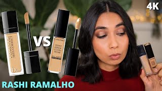 Lancome Teint Idole Ultra Wear Concealer VS Dior Forever Skin Correct Concealer Review amp Wear Test [upl. by Thorr]