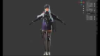 Blender NPR Shader Test Girls Frontline 2  Klukai [upl. by Riatsala]