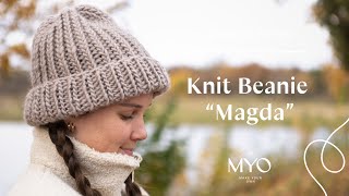 Knit a Beanie tutorial  Sticka mössan quotMagdaquot [upl. by Bohrer]