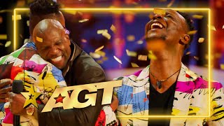 Dreams Come True Comedian Wins The GOLDEN BUZZER from His HERO on Americas Got Talent [upl. by Nyledam]