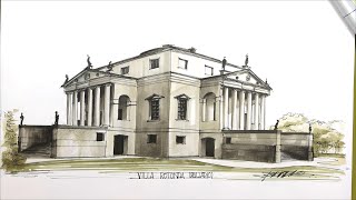 Sketch of Andrea Palladio´s Villa Rotonda [upl. by Dumanian]