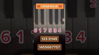 🦀 CRAB RAVE PIANO TUTORIAL SUPER EASY 🦀 shorts tutorial piano fyp [upl. by Agnes314]