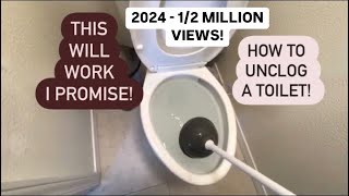 How To Unclog A REALLY Stuck Toilet 2024 UPDATES  GUARANTEED TO WORK [upl. by Esinrahc376]