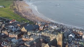 North Berwick loony dook  1st January 2023 [upl. by Yadnil]