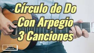 Circulo de Do con Arpegio en Guitarra fácil para principiantes 2 Canciones en Círculo de DO [upl. by Dodwell]