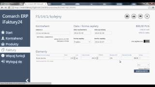 Comarch ERP iFaktury24  wystawienie faktury sprzedaży [upl. by Boelter]