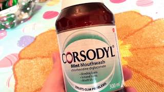 CANDIDA CRUSHERCorsodyl Mint Mouthwash sensitive gums bleeding gums REVIEW [upl. by Haze777]