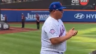 Bartolo Colon Gets Huge Ovation At New York Mets Old Timers Day [upl. by Ambrosane525]