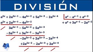 División de polinomios  Exponente literal  Ejemplo 2 [upl. by Ahsiadal]