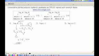 Mala škola matematike 2  LOGARITAMSKE NEJEDNADŽBE  vježba br5 [upl. by Anemolif]