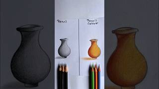 Which colour is the best❓ PENCIL 🆚 PENCIL COLOUR 🔥😱 drawing art challenge trend shorts [upl. by Ahsaeyt]