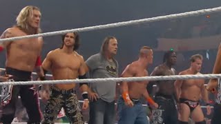 John Cena amp Bret Hart vs Edge amp Chris Jericho  Lumberjack Match Raw August 9 2010 [upl. by Sauers]