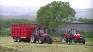 Small Farmer Silage 2012 part 2 its Masseys all round [upl. by Norrad480]