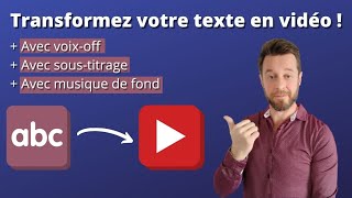 Transformer un texte en vidéo avec une voix off [upl. by Arocahs]