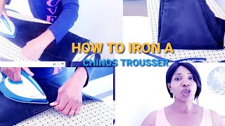 HOW TO IRON A CHINOS PANTEasy Way To Iron a TrousserNon coopereate wears [upl. by Amias]