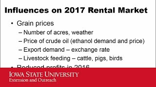 2016 Iowa Farmland Leasing  Estimating a Rental Rate [upl. by Dang286]