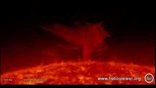 Solar prominence  Tornado of fire at North of the Sun September 19 2012  Video Vax [upl. by Farl351]