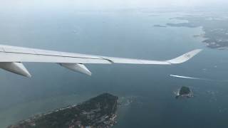 Lufthansa A350900 Landing Singapore Changi Airport [upl. by Enilec]